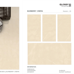 กระเบื้องพอร์ซเลนขนาดใหญ่ เงาหรูหรา 600x1200 มม. ผิวขัดเงา สำหรับตกแต่งผนังและพื้น ดีไซน์ทันสมัย ใช้ได้ทั้งภายในและภายนอก - Product Image 1