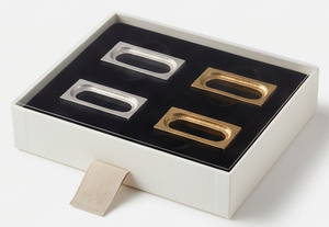 Modern Geometric Metal <b>Napkin</b> Rings Set <b>Silver</b> Gold Rectangular Table Decor For Home And Dining Use - Product Image 6