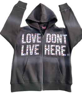 เสื้อมีฮู้ดของผู้ชายเสื้อแจ็คเก็ตซิปเทอร์รี่หนาประดับพลอยเทียมคริสตัลพลอยเทียมมีฮู้ดแบบรูดซิปสองชั้นสไตล์วินเทจจางหายไป - Product Image 1