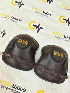 Golden Wave Brown Leather Knee Guards Adjustable Protective Riding Pads <b>Equestrian</b> Training Gear Polo Play 60x80x90cm GW-GKN-01 - Product Image 6
