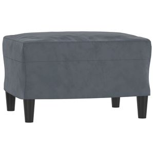 Sofá de 3 Plazas en Terciopelo Gris Oscuro con Reposapiés, Mueble Elegante para Sala de Estar - Product Image 5