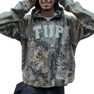 Ropa Urbana Infantil con Estilo Camuflaje, 480 GSM, Bordado Desgastado, Tela Gruesa de Primavera, Forro Polar de Algodón de Alto GSM, Moda Urbana - Product Image 3