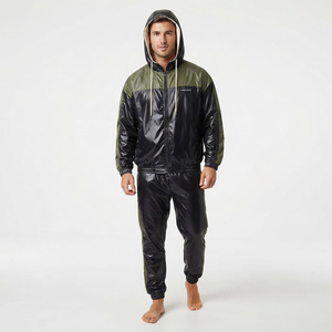 <b>Men</b> Lightweight Nylon <b>Track</b> Suit Full Zip Mock Neck Windbreaker <b>Jacket</b> Jogger Pants Sportswear Clothing - Product Image 3