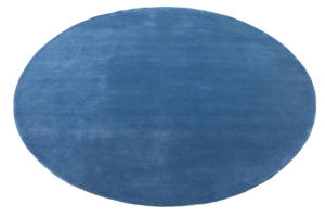 Tapis moderne fait main en laine bleue unie et Tencel, écologique et sur mesure, pour la maison, le bureau et la prière - Product Image 2