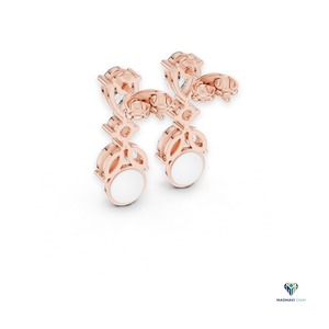 Boucles d'oreilles pendantes en or rose 1,63 carat avec diamants de laboratoire en forme de poire et de marquise, en or massif 14 carats - Product Image 3