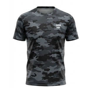 เสื้อยืดผู้ชายถักเนื้อผ้าคอตตอนผสม ระบายอากาศได้ดี แขนสั้น คอพิมพ์ลาย ดีไซน์ลำลอง สำหรับฤดูร้อน กิจกรรมกลางแจ้ง แห้งเร็ว รับสั่งทำ - Product Image 2