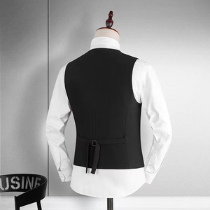 Custom <b>Men's</b> Formal <b>Suit</b> <b>Vest</b> Multi-Pocket Waterproof Anti-UV Worsted Fabric Plaid V-Neck OEM/ODM Wholesale - Product Image 2