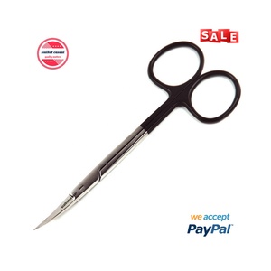 Ciseaux SuperCut à embouts droits Ciseaux à iris Anneaux noirs Instruments chirurgicaux enduits Taille 4.5 "(11cm) - Product Image 2