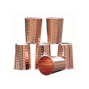 Heritage Copper Drinking Glass Handmade Tumbler Ayurvedic Wellness Vessel Elegant Dining Kitchen Durable Premium Metal <b>Cup</b> - Product Image 6