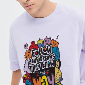 Camiseta de algodón tejida con logotipo personalizado al por mayor, estilo oversized, lavado ácido, para hombre, ropa formal de calle, camisa con cuello redondo para chicos. - Product Image 3