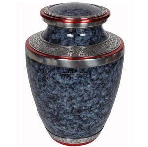 Recién lanzado, azul clásico con un patrón de crujido blanco o plateado. Urna de metal para cenizas humanas y urnas funerarias - Product Image 5