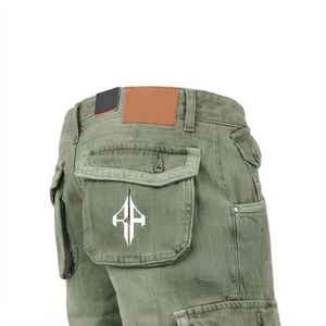 Pantalones Cortos de Mezclilla para Hombre, de Alta Calidad, con Estampado de Serigrafía, Estilo Jeans, de Pierna Ancha, Material Spandex/Poliéster - Product Image 3