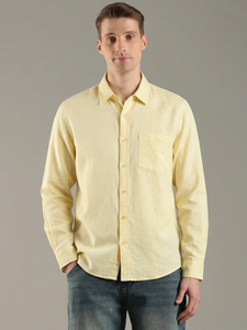 Chemise décontractée Enovate pour homme, à double boutonnage, manches longues, respirante, 100 % coton, avec logo au col arrière, pour le printemps - Product Image 3