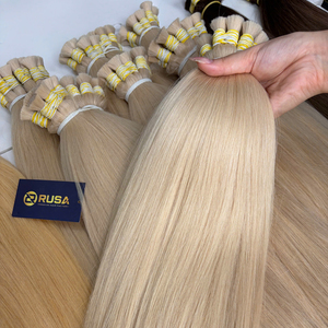 Extensions de cheveux humains en vrac d'origine éthique, couleur 60, lisses et soyeuses, technique de décoloration russe - Product Image 2
