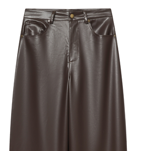 <b>Faux</b> <b>Leather</b> Pants Custom Slim Fit Baggy Wide Leg Elastic Waist Anti-Wrinkle High Waist Fashion <b>Trousers</b> Streetwear Bottoms ODM - Product Image 3