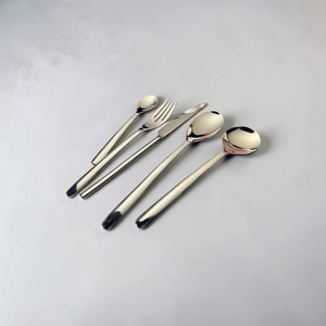 Minimalist Silver Plated Dinner Spoon Set <b>Mirror</b> Polish Long Handle Dishwasher Safe Wedding Utensils Metal Cutlery - Product Image 6