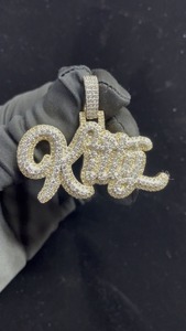 Wholesale Diamond King Letter <b>Pendant</b> Hip Hop <b>Pendant</b> in 925 Sterling <b>Silver</b> with Custom CZ Moissanite <b>Pendant</b> <b>for</b> <b>Men</b> - Product Image 3