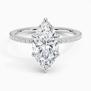 Anillo BOJ 0126 con Corte Marquesa, Plata 925, Anillo Solitario de Lujo con Engaste de Puntas, Diamante de 2ct, Color D, VVS1, Moissanita, Certificado GRA - Product Image 1