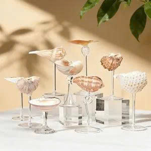 Copa de Vino de Concha de Abulón - Copa Iridiscente Estilo Sirena para Brindis de Boda en la Playa, Regalo Único para Damas de Honor, Elegante Plato para Adornos - Product Image 4