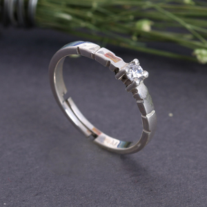 Sterling <b>Silver</b> <b>Adjustable</b> Solitaire Cubic Zirconia <b>Ring</b> for Women Luxury Handmade Wholesale <b>Adjustable</b> Open <b>Ring</b> Fashion Bulk - Product Image 2