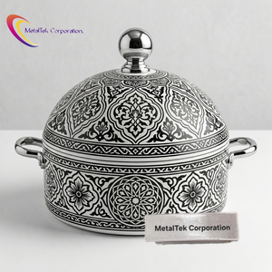 Luxury 3pc Hot Pot Stainless Steel Enamel Coated Arabian Style Thermal Insulated Casserole Food Warmer <b>Serving</b> <b>Dish</b> Stock Pots - Product Image 6