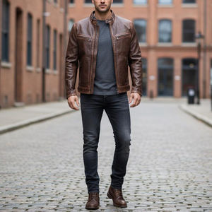 Vestes en cuir d'hiver confortables et douces pour hommes, vestes en cuir décontractées, qualité supérieure, vêtements d'extérieur élégants, cuir souple - Product Image 5