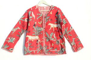 Veste matelassée réversible en coton faite à la main pour femme, manteau court 100 % coton avec imprimé bloc, veste matelassée pour femme - Product Image 2