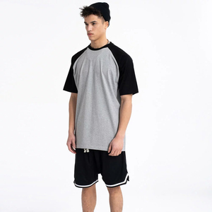 Conjunto de Camiseta y Pantalones Cortos de Manga Raglán para Hombre, de Algodón, Secado Rápido, Color Sólido, Dos Piezas, Estilo Casual, Ropa Urbana de Verano - Product Image 2