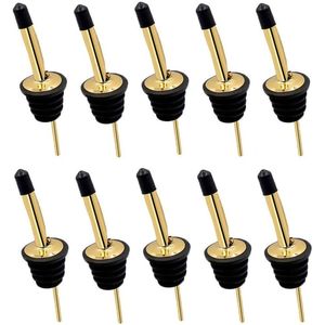 Lot de 24 becs verseurs en acier inoxydable doré pour bouteilles d'alcool et bouchons de vin avec capuchons anti-poussière - Product Image 1