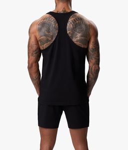 OEM Custom Men’s Black Tank Top and Shorts <b>Set</b>- 2 Piece Gym Sportswear Breathable Quick-Dry Eco-Friendly Slim Fit Workout Outfit - Product Image 2