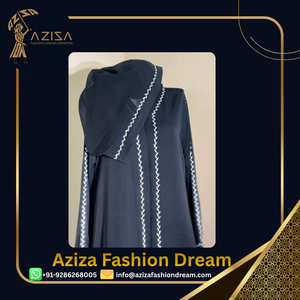 Abaya brodée à manches longues pour femme, coupe ample, robe islamique à capuche, tenue modeste pour le quotidien et la prière - Product Image 4