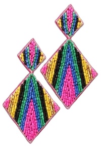 Customized <b>handmade</b> seed beaded embroidery <b>handmade</b> <b>earring</b> for girls from India - Product Image 4