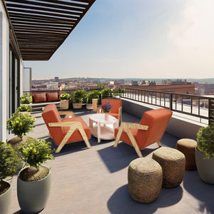 Conjunto de Sofá de Mimbre y Bambú Tejido con Cojines de Tela Premium, Sofá Moderno Ecológico e Impermeable para Exteriores - Product Image 5