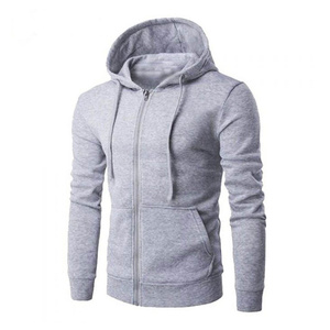 Men's Royal <b>Blue</b> Hooded Zip-Up Sweatshirt Regular Fit Solid Color Casual Autumn Wear French Terry Fabric - Product Image 5