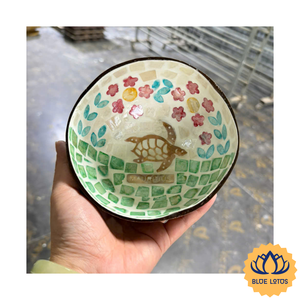 [สินค้าขายดี] ชามเปลือกมะพร้าวทำมือสไตล์โบฮีเมียนจาก BLUE LOTUS FARM เป็นมิตรกับสิ่งแวดล้อม เหมาะสำหรับร้านกาแฟ รีสอร์ท ของที่ระลึก และตลาด - Product Image 1