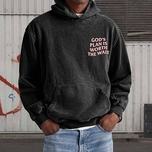 Sweat à capuche God's Plan Is Worth College Campus personnalisé avec broderie en twill et chenille, en molleton de coton, pour hommes, femmes et jeunes - Product Image 1