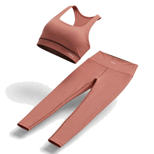 Amkoor Ensemble de yoga 2 pièces pour femme : Soutien-gorge de sport dos nageur et Legging taille haute longueur intégrale, couleur unie, sans couture, extensible dans les quatre sens - Product Image 3