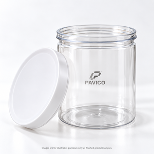 Frasco Redondo Transparente de Plástico PET de 100 mm de Boca Ancha con Tapa de Plástico para Envasado de Alimentos Secos, Fabricante OEM ODM, Vietnam - Product Image 2