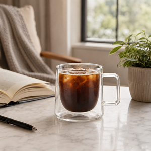 Taza de Café de Vidrio Borosilicato de Doble Pared, 150 ml, Moderna, Sostenible, Aislada, Libre de Plomo, para Té y Latte, al por Mayor - Product Image 5
