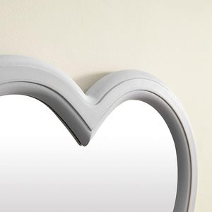 Grand miroir mural en bois en forme de cœur, miroir décoratif suspendu en forme de cœur pour chambre à coucher, salon, entrée - Product Image 2