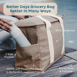 Sac isotherme de grande capacité, tendance, avec poignée épaisse, pour aliments frais et vin, réutilisable, sac de courses isolé - Product Image 6