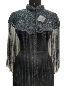 New Color Handmade Beaded Designer Exclusive Winter Breathable Vintage <b>Poncho</b> <b>Top</b> Handbeaded Fringes Embellishment Party Club - Product Image 1