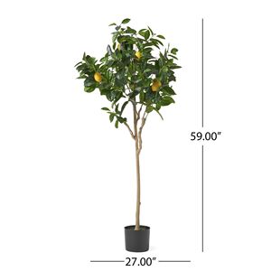 Árbol de Limón Artificial de Plástico de 59 Pulgadas para Decoración de Interiores del Hogar, Árbol de Frutas Artificial para Oficina y Sala de Estar - Product Image 4