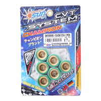 Roller Berat CVT Kuningan SUN Racing 17G 20x15mm Kit Roller Skuter 6 Buah Set PCX/CLICK125i/SKYDRIVE125 Retrofit/Upgrade