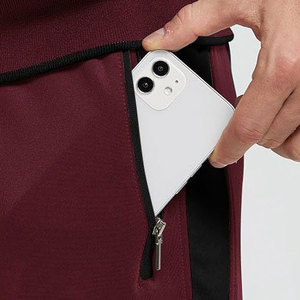 Best Selling <b>Tracksuit</b> Set Full Zipper Stand Collar Casual Breathable Polyester Cotton Autumn Wear Solid Color Side Pockets - Product Image 5