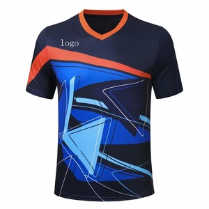 เสื้อกีฬาผู้ชายสั่งทำขายส่ง พิมพ์ลายแบบซับลิเมชั่น สำหรับแบดมินตัน เทเบิลเทนนิส วอลเลย์บอล เสื้อยืดวิ่งแห้งเร็ว รับผลิตแบบ OEM - Product Image 5