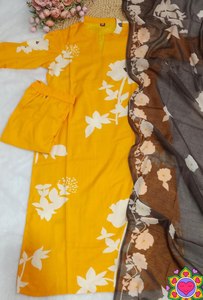 New Designer Party Wear Slub Cotton Fabric With All Over Printed Design - Product Image 6