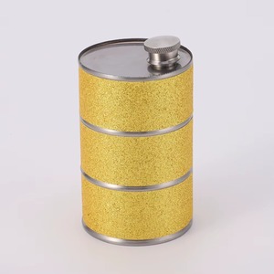 Oil Drum Style Multi Color Hip Flasks <b>Set</b> Stylish Portable Drink Containers For Travel Gifting Party And Personal Use From India - Product Image 5