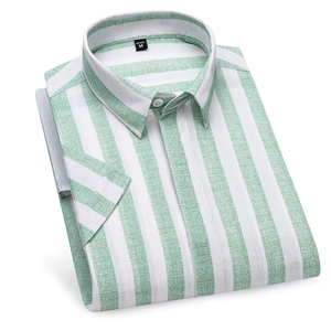 Chemises de luxe pour hommes, chemises boutonnées pour hommes, chemises rayées pour hommes, chemises en lin pour hommes, chemise hawaïenne rayée à manches courtes pour hommes - Product Image 1