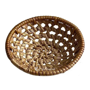 Ensemble de paniers de rangement en rotin écologiques, style moderne, rectangulaires et ronds, pour l'organisation de la maison - Product Image 1